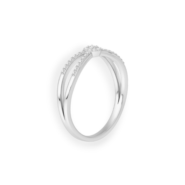 Elegant 14K Solid Gold 2 Band Diamond Ring