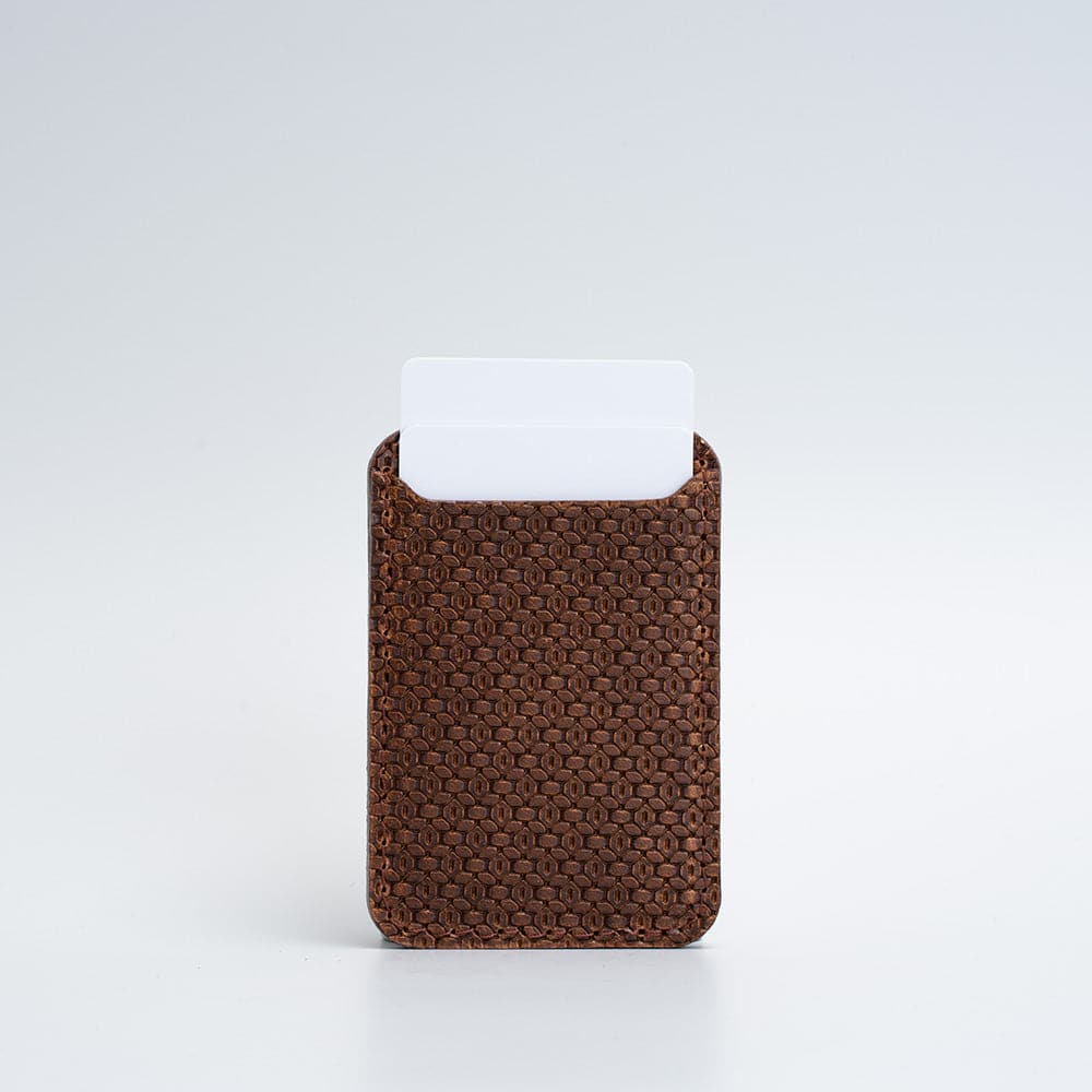 Leather Wallet compatible with MagSafe - Geometric Net