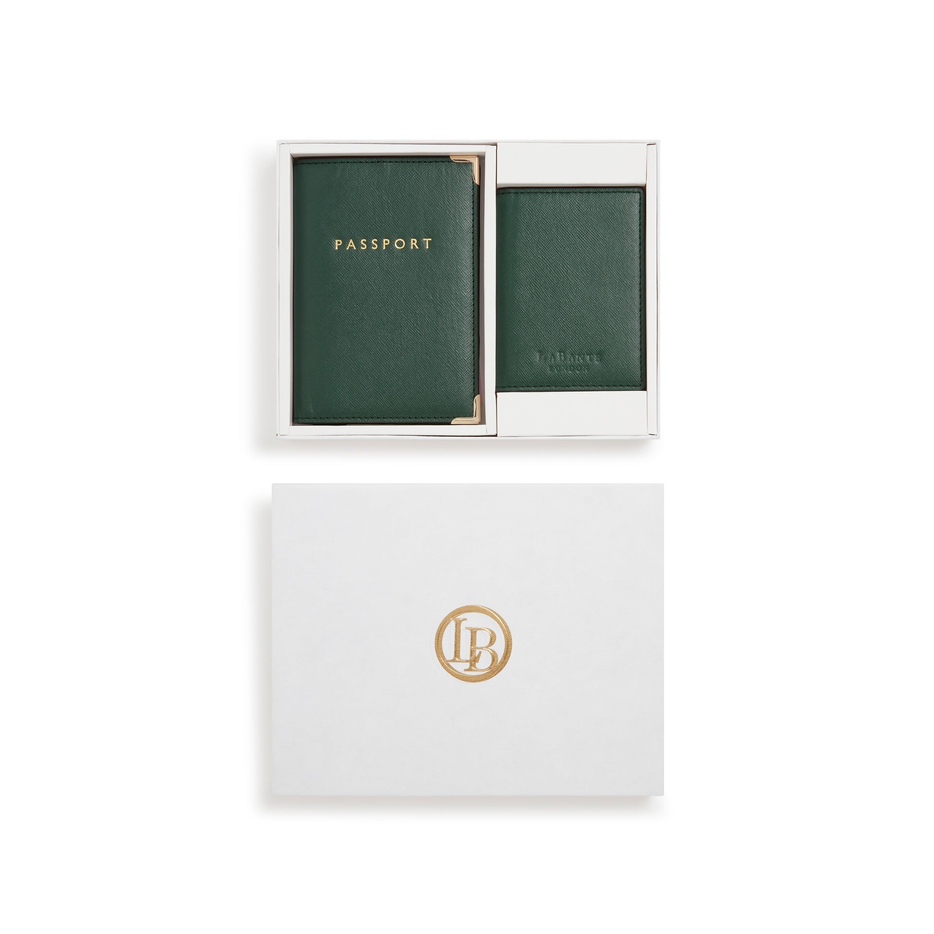 Nutcombe Green Passport Holder & Credit Card holder Gift Box