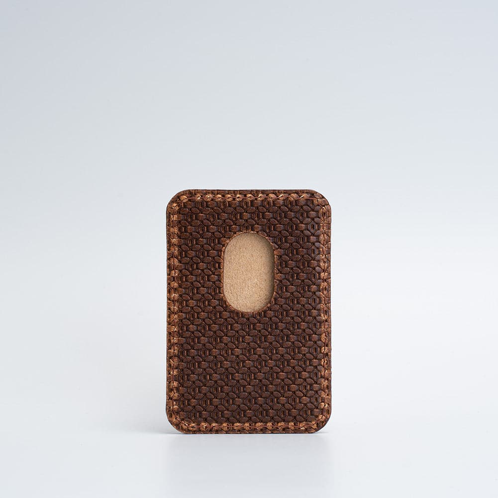 Leather Wallet compatible with MagSafe - Geometric Net